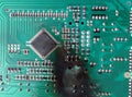 Smoke Damaged Washing Machine Electronic Circuit Board Royalty Free Stock Photo